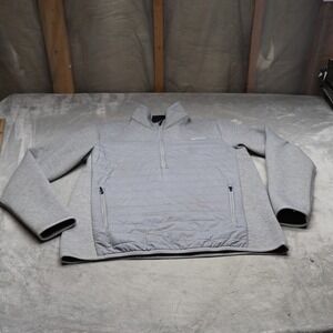 Marmot Sweatshirt Mens Medium Gray Quilted Hybrid Fleece Active 1/4 Zip Pullover